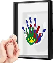 Handprint Kit,Transparent Family Handprint Frame - Transparent Photo Frame Hangable Home Desk Ornament For Baby Shower Nursery