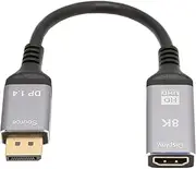 DisplayPort 1.4 to HD Multimedia Interface 2.1 Cable 8K 48Gbps Support HDR 3D AV Adapter Cord for Laptop PC TV Projector