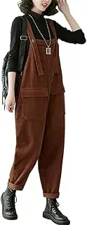 [TaoZiPeach] Black Big Size Women' Jumpsuit Streetwear Winter Corduroy Overalls Cargo Femme Pocket Dungarees Pants