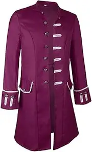[rockible] Men Victorian Frock Coat Gothic Steampunk Jacket Vintage Tailcoat