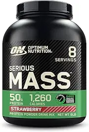 Optimum Nutrition Serious Mass Gainer Protein Powder, Strawberry, 6 Pound