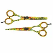 Xcellence Professional Hair Cutting Scissor Shears, Thinning Set MultiColor 6.5"