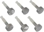 Paxanpax PCK1236 Silver Stainless Steel Oven Clock Timer Knob Buttons (Pack of 6)