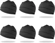 [InnoHHustle] 6pcs Cycling Running Hat Skull Caps Beanie Running Hat Black Sports Headgear Under Helmet Liner Helmet Liner Sweat Fits Motorcycle Helmets for Unsex, black, 4