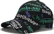 [HAMKVBPR] Baseball Cap Unisex Cartoon Baseball Cap Full Printing Trend Duck Tongue Cap Sun Hat Outdoor Sports Hat(Black)