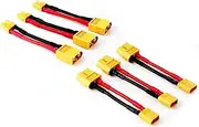 HTBMALL 6PCS Male XT-30 to Female XT-60 Connector Adapter XT30 XT60 FPV 16awg 1.96inch Cable (Pack of 6)