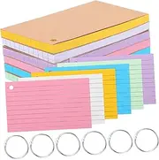 TEHAUX 6 Pack Index Cards Flash Cards Lined for Studying Writing Portable Memo Pads with Cover Color-Coded Small Notebook