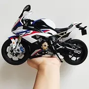 Risopen 1:9 Motorcycle Model for BMW S1000RR Alloy Diecast Motorcycle Model Toy Mini Moto Gift (White)