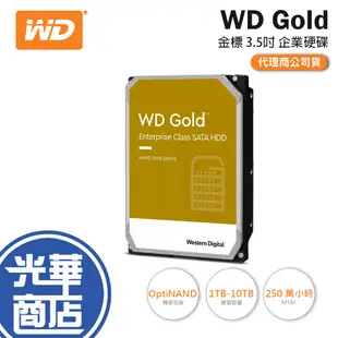 【熱銷款】WD 威騰 Gold 金標 1TB/2TB/4TB-10TB 3.5吋 企業級硬碟 HDD 內接硬碟 光華商場