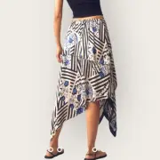 Anthropologie Silky Asymmetrical Midi Skirt, Medium, RRP £120, BNWT