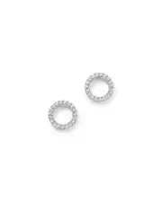 Diamond Circle Stud Earrings in 14K White Gold, .20 ct. t. w.