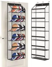 Clear Over The Door Hat Racks Hanging Storage for Closet Wall with 3 Hooks
