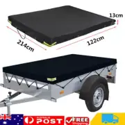 7 x 4 FT TRAILER COVER HEAVY DUTY WATERPROOF VINYL BLACK 7 feetx4 feet