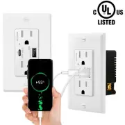 QC 3.0 PD3.0 USB Wall Outlet Receptacle Tamper Resistant Quick Charge for iPhone