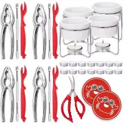 33 Pcs Crab Crackers and Tools Set with 4 Crab leg Crackers, 4 Crab Forks