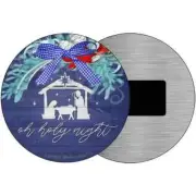 Oh Holy Night Manger 3.5" Magnet Plaque Fridge Refrigerator Kitchen Home Wall