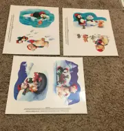 3 Vtg Current Inc Vinyl Window Clings Norwood And Tux Christmas
