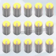15PCS Replacement Rotary Control Knob Cap For Mackie Mixer 6mm D Shaft (Yellow)