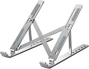 Laptop Stand Laptop Riser Computer Stand for Laptop Foldable Portable Aluminum Laptop Stand Adjustable Compatible for 10 to 15.6” Laptops (Silver)