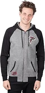 ICER Brands Mens NFL Men's Full Zip Hoodie Sweatshirt Fleece Jacket JTM2095A-PE-BLK-XL-P
