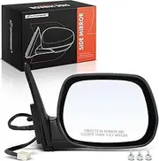 A-Premium Mirror Replacement for Toyota Rav4 2001-2005, Black, with Power Glass Adjust, Heated, Connector Terminal 5, Manual Folding, Glass Type Convex, Passenger side (Right)