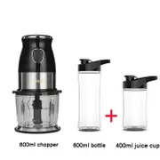 BPA FREE 500W Portable Personal Blender Mixer Food Processor With Chopper Bowl 600ml Juicer Bottle With extra 400ml cup