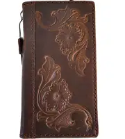 Genuine Leather case for Iphone 14 13 12 15 16 Pro Max Wallet Book Oiled Crafted