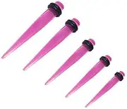 [BodyJewelryOnline] Package of 16Pc Pink Acrylic Ear Tapers Stretching Kit