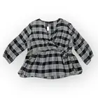 Lane Bryant Blouse Women's 28 Plaid Faux Wrap Top