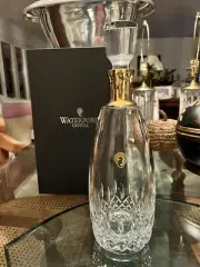Waterford Crystal Lismore Essence Wide Gold Band Decanter - NIB