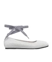 D-Journey Lace-Up Ballet Flat 37.5,36,37,38.5,38,39,41,35.5 white