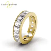 6.5ctw Emerald Diamond Channel Set Eternity Band 14K Yellow Gold (H-I/VS2-SI1)