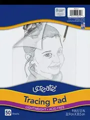 UCreate Tracing Pad, White, 9" x 12", 50 Sheets