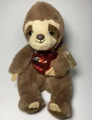 Sloth Plush Aurora Stuffed Animal Reversible Sequined Heart Valentines W/Tags