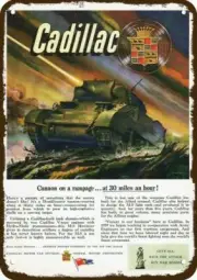 1944 CADILLAC M-8 WWII TANK HOWITZER Vintage-Look DECORATIVE REPLICA METAL SIGN