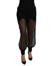 Dolce & Gabbana Mesh Panel Trousers PAN71100 Women Black Pants