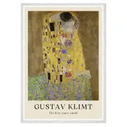 Galrie Gustav Klimt's The Kiss Art Print Iconic Symbolist Masterpiece for Your Home, White Frame, A1 60 x 84cm (23 x 33inch)