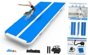 Gymnastics Air Mat Tumble Track Tumbling Mat 10ftx3.3ftx4inch Double Blue
