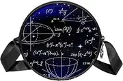 [FVQL] Round Crossbody Bag Purse Messenger Bag Shoulder Bag, Mathematical Pattern