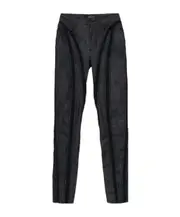 Mesh-stitched denim trousers 2829 Black