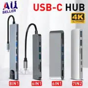 6/7/8in 1 USB-C HUB Type-C USB Multi 3.0 4K HDMI RJ45 Ethernet Micro SD TF OTG