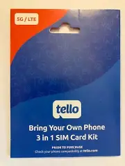 SIM CARD Starter Kit for Tello Mobile 5G LTE Prepaid Plan No Contract BYOD PHONE