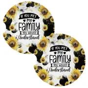 If You Met My Family Sunflowers Snarky Fun Coasters for Car Cup Holders Set of 2