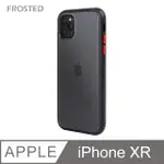 【個性撞色防摔】IPHONE XR 手機殼 IXR 親膚手感 鏡頭加高 不留指紋(黑+紅鍵)