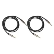 2Pcs 3.5mm 1/8" Male TRS to 6.35mm 1/4" Male TRS Audio Cable 3.3Ft/1M Red