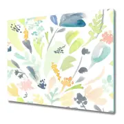 Tempered Glass Worktop Saver Kitchen Colourful Floral white 60x52