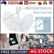 500-2000x Blank Price Labels Merchandise Display Marking Tags w/ Hanging Strings