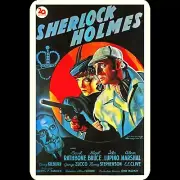 Sherlock Holmes Tin Metal Sign 8x12 Adventures Basil Rathbone Moriarty Movie