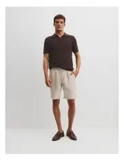 [Country Road] Organically Linen Drawcord Short in Oat