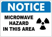 OSHA NOTICE: MICROWAVE HAZARD IN THIS AREA| Laminated Vinyl Decal Sticker Label